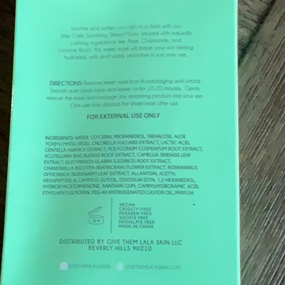 Give Them Layla Skin Inc - Stay Calm Soothing Sheet Masks - Picture 2 of 2